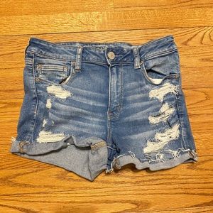 AEO Next Level Stretch High Wasted Jean Shorts